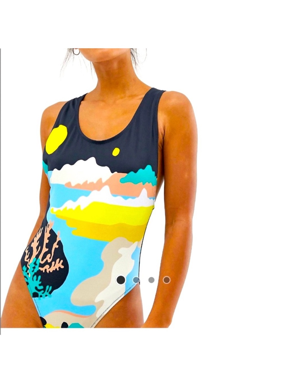 Weekday Multicolor Scoop-Back One-Piece Swimsuit